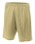 A4 9" Lined Tricot Mesh Short (N5296), Color 'Vegas Gold'